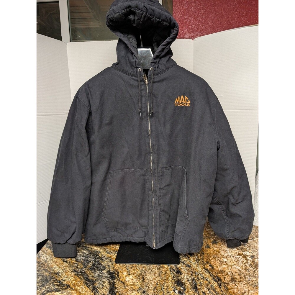 2XL Mac Tools Jacket Black Work Wear  Workwear Coat Canvas Quilt Lined Zip Up
